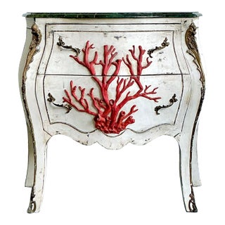 Vintage Regency Coral Branch Commode For Sale