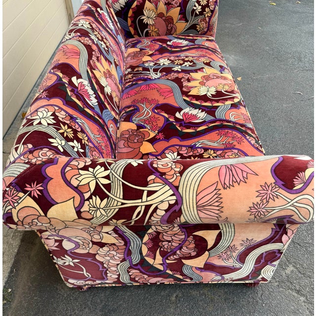 1960s Jack Lenor Larsen “Jezebel” Fabric Sofa For Sale - Image 9 of 11