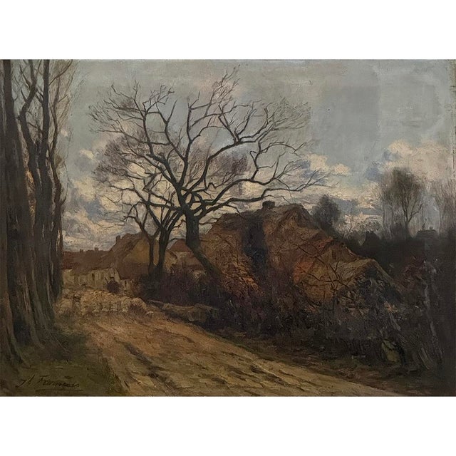 Traditional Late 19th Century Pastoral Oil Painting Signed j.b. François For Sale - Image 3 of 15