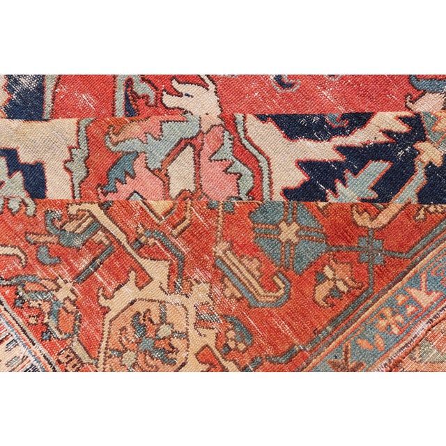 Serapi Rug Featuring Ornate Central Medallion Design and Rich Colors 10'5 X 13'1 For Sale - Image 11 of 12