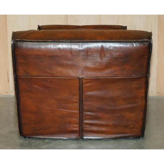 Art Deco Whisky Brown Leather Club Armchairs, Set of 2 For Sale - Image 11 of 18