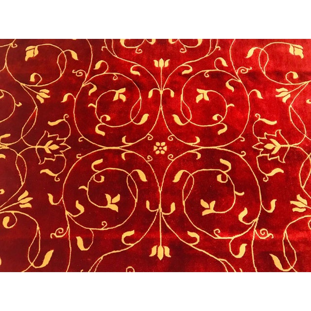 Nepalese Garnet & Beige Rug, 1980s For Sale - Image 6 of 15