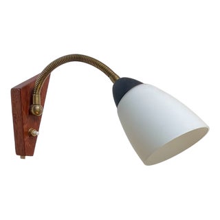 Modern Danish Adjustable Wall Lamp in Teak, 1960s For Sale