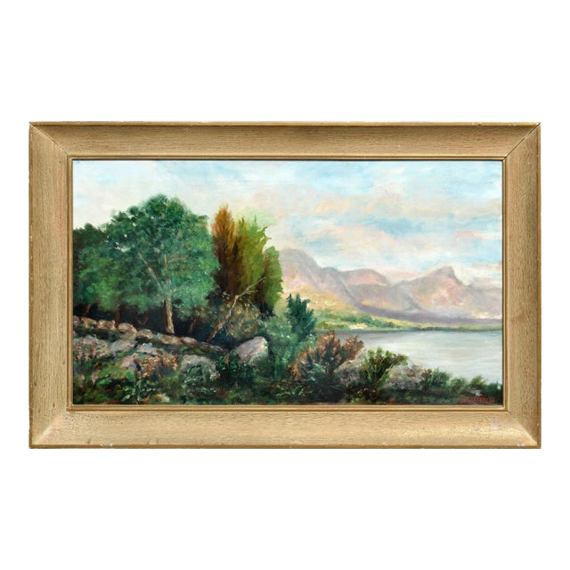 Mountain Lake Landscape by Joseph Kleitsch For Sale