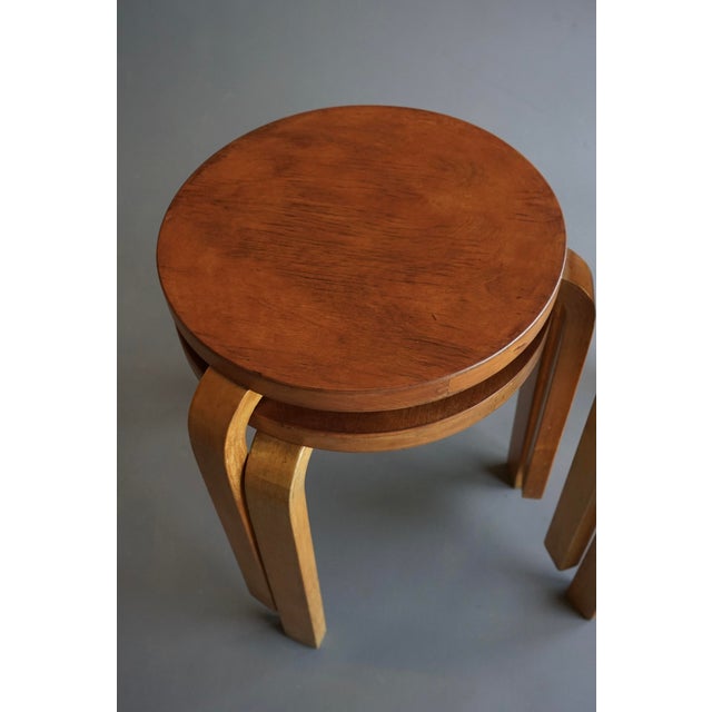 Model 60 Stools by Alvar Aalto for Finnmar, 1930s, Set of 4 For Sale - Image 9 of 18