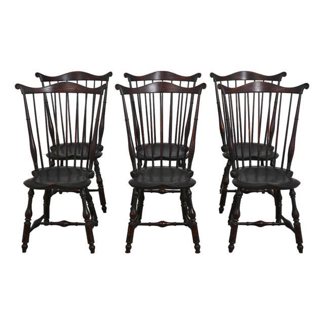 Set of 6 Dr Dimes Windsor Dining Chairs For Sale