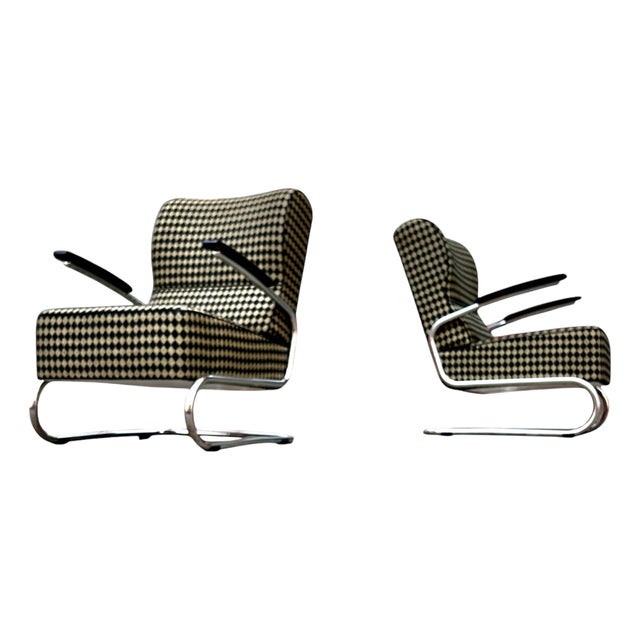 Modern Bauhaus Tubular Steel Model RS8049 Cantilever Club Chairs from Mauser Werke Waldeck, Germany, 1935, Set of 2 For Sale