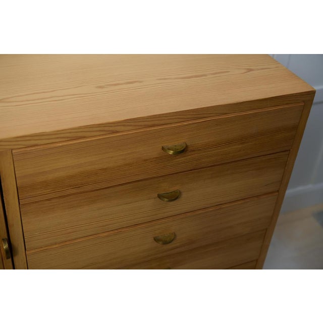 Brown Vintage Modern Swedish Low Sideboard in Pine, 1960s For Sale - Image 8 of 10