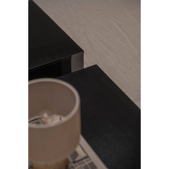 Paint Italian Black Lacquered Saratoga Bedside Tables attributed to Massimo and Lella Vignelli for Poltronova, 1970s, Set of 2 For Sale - Image 7 of 18