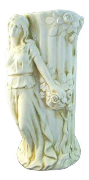 1980s Italian Carrera Porcelain Figural Vase Eve and Apple Tree