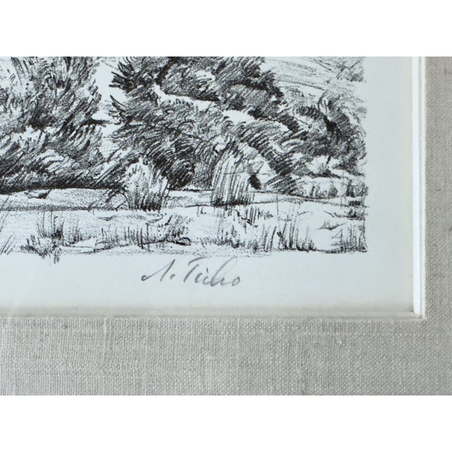 Anna Ticho, Hills of Jerusalem, Original Lithograph Edition 9/150, Pencil Signed, Framed For Sale - Image 4 of 7