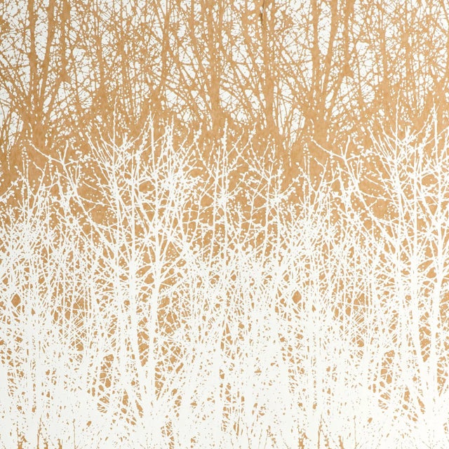 Schumacher x Vera Neumann Birches Wallpaper in Tan (9 Yards) For Sale