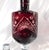 Contemporary 1940s Footed Dark Red Cut to Clear Decanter With Matching Stopper For Sale - Image 3 of 8