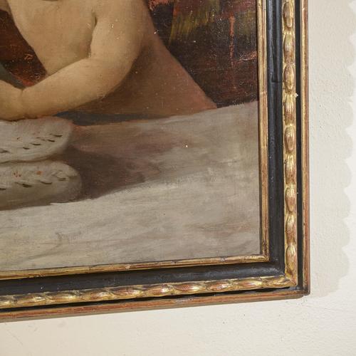Cherubs, Oil on Canvas, Framed For Sale - Image 5 of 7