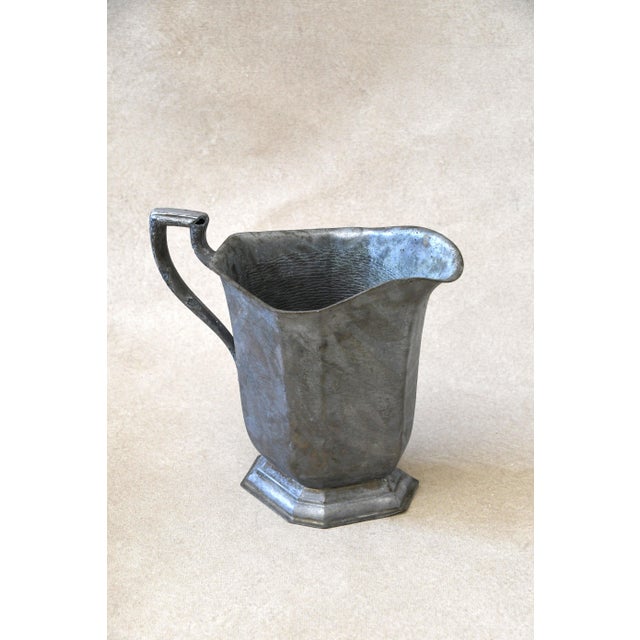 Traditional Vintage Hammered Silverplate Pitcher For Sale - Image 3 of 3