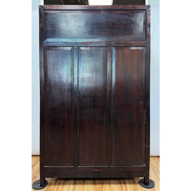 Vintage Early 20th C Asian Carved Rosewood Curio Cabinet For Sale - Image 9 of 12