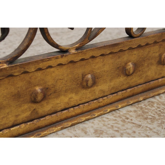 Gold Gold Finish Iron Gothic Fireplace Fender Set For Sale - Image 8 of 13