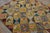 Very Pretty Multi Colored Floral Tumbling Block Pattern Set on a a Light Yellow Tan Background Vintage Signed Sg and Dated 1950 American Hooked Rug For Sale - Image 4 of 15