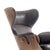 Armchair structure base in cast aluminium. seat, backrest are in plywood with exteriors in walnut nature effect ng en2...