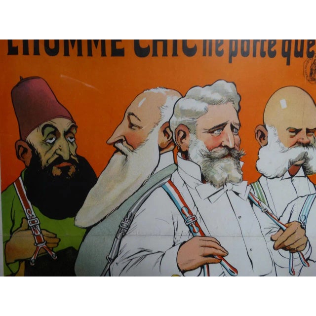 1900 - 1909 Albert Guillaume Advertisement for Charles Guyot Suspenders Lithographic Poster 1906 For Sale - Image 5 of 11