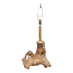 Mid-Century Driftwood Desk Lamp
