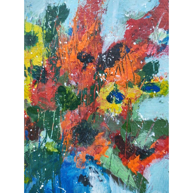 2020s "Summer Bouquet I" Contemporary Expressionist Style Floral Still Life Painting by Linda McDonough For Sale - Image 5 of 12