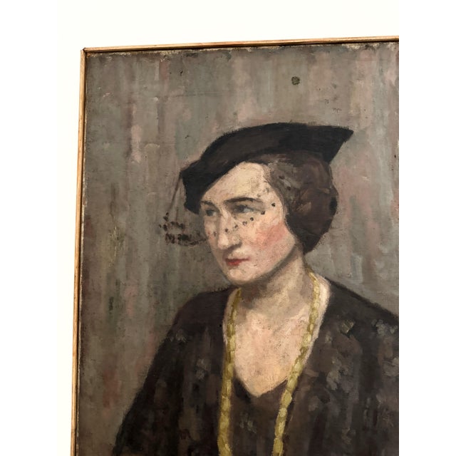 1930s 1930s Portrait of a Woman. Oil on Canvas. Signed For Sale - Image 5 of 12