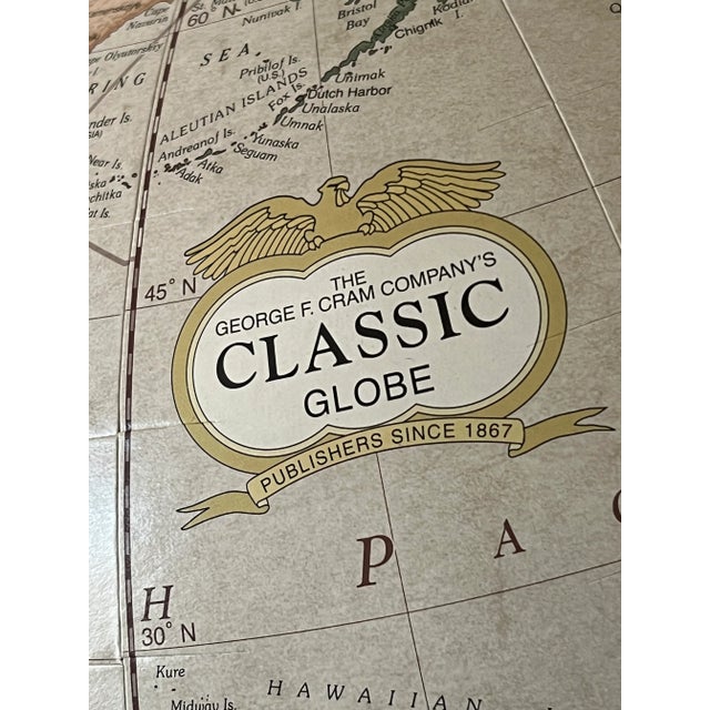 1960sGeorge F. Cram Classic Style Globe For Sale - Image 9 of 12
