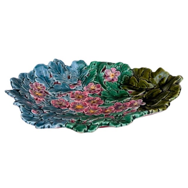 Late 19th Century 19th Century Rare French Majolica Reticulated Flowers Platter For Sale - Image 5 of 6