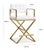 White Director White Vegan Leather & Gold Steel Counter Stool For Sale - Image 8 of 10