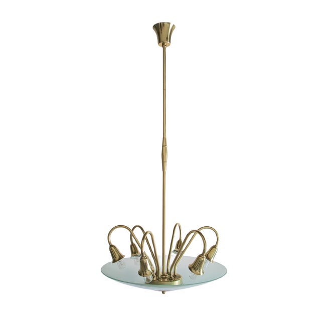 Italian Disc Ceiling Lamp Attributed to Pietro Chiesa, 1950s For Sale