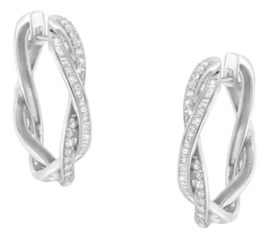 Sterling-Silver Diamond Hoop Earring (0.75 cttw, I-J Color, I2-I3 Clarity)
