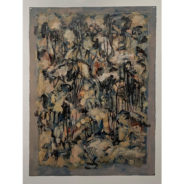 Abstract Expressionism David Rankin, Australian American D. Rankin Abstract Expressionist Oil Painting Rocky Hillside, 1990 For Sale - Image 3 of 7