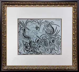 Pablo Picasso Linogravure Ltd Ed. "Pique” 1959 +Custom Frame