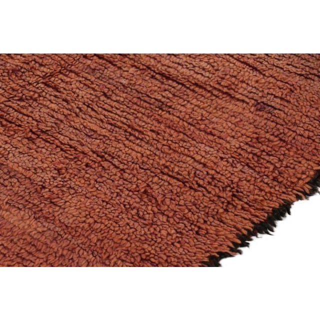 Vintage Moroccan Rug, Solid Red Lush Field - Rug & Kilim For Sale In New York - Image 6 of 7