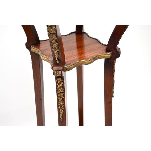 Brown Antique French Marble Top Jardiniere Stand, 1890s For Sale - Image 8 of 11