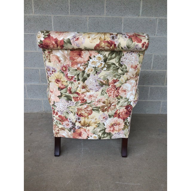Ethan Allen Floral Chair & Ottoman Chairish