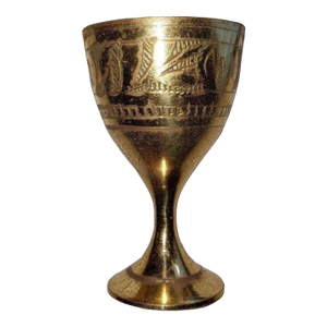 The Atlas Collection: Hand-Etched Brass Goblets, a Set
