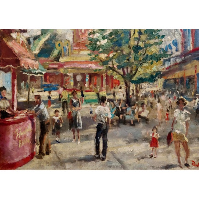 Figurative Paul Ortlip -1950s Palisades Amusement Park in Fort Lee New Jersey- Oil Painting For Sale - Image 3 of 10