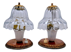 Murano Glass Lamps attributed to Barovier, 1950s, Set of 2