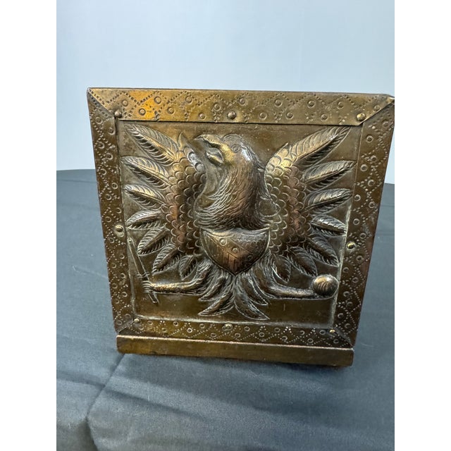 Antique Edwardian Brass & Wood Expandable Imperial Eagle Bookends Book Rack, Circa 1900 For Sale - Image 12 of 12