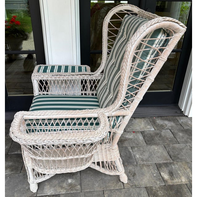 Henry Link 1980s Henry Link Smithsonian Collection Wicker Chair For Sale - Image 4 of 9