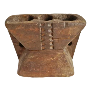 1920s Rajasthan Village Wood Candle Stand