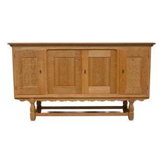 Mid-Century Brutalist Danish Oak Sideboard by Henning Kjærnulf for EG, 1960s For Sale