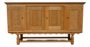 Mid-Century Brutalist Danish Oak Sideboard by Henning Kjærnulf for EG, 1960s