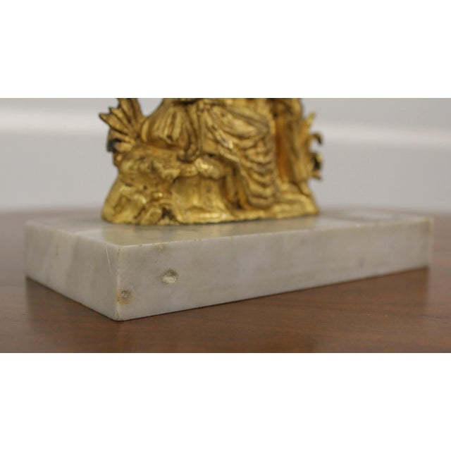 Brass Vintage Brass & Marble Candelabra For Sale - Image 8 of 11