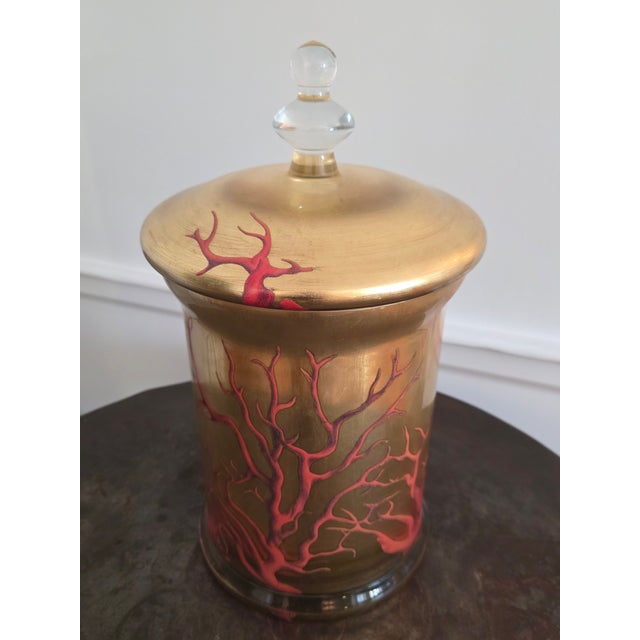 Scott Potter Gilded Decoupage Apothecary Jar For Sale - Image 4 of 9