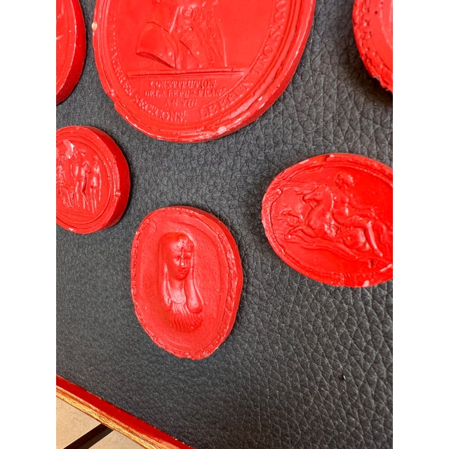 1970s Grand Tour Collection of Gilt Framed Red Plaster Intaglio Casts- Set of 3 For Sale - Image 5 of 12