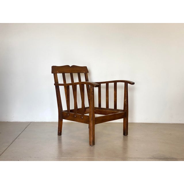 Set of Rustic Oak Armchairs, 1960s For Sale - Image 14 of 16