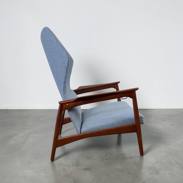Blue Lb Kofod Larsen "Carlo" Wingback Lounge Chair for Carlo Garn For Sale - Image 8 of 15